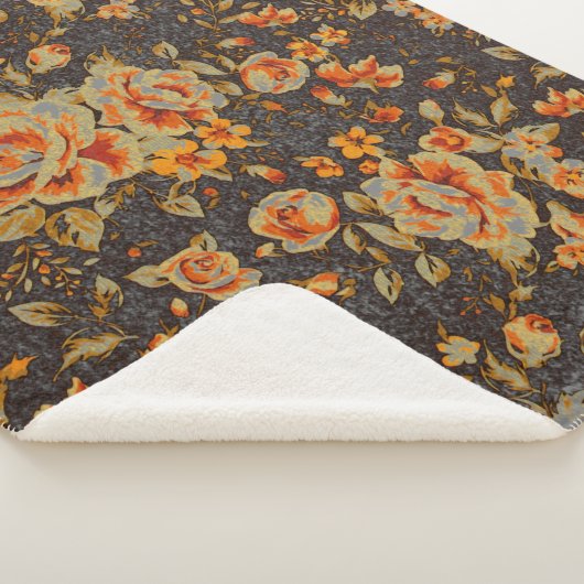 Abstracte bloem potloodlijn textuur sherpa deken (3/4)