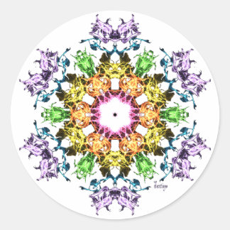 Abstracte bloem ronde sticker