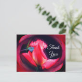 Abstracte bloem 'Roze Roosknop' bedankkaart Briefkaart (Staand voorkant)