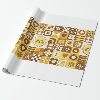 Abstracte bloem.  Scandinavische en folkdes Cadeaupapier