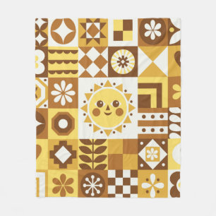 Abstracte bloem. Scandinavische en folkdes Fleece Deken