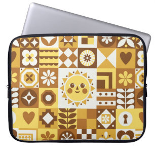 Abstracte bloem. Scandinavische en folkdes Laptop Sleeve