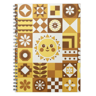 Abstracte bloem.  Scandinavische en folkdes Notitieboek