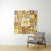 Abstracte bloem. Scandinavische en folkdes Wandkleed (In situ)