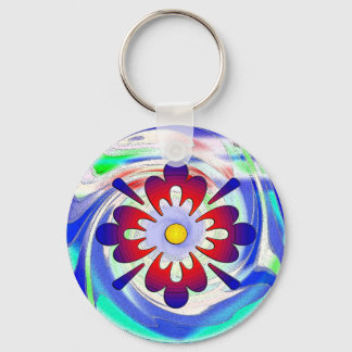 Abstracte bloem sleutelhanger