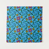 Abstracte Bloem Tapijt Wandkleed (Voorkant)