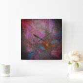 Abstracte bloem vierkante klok (Huis)