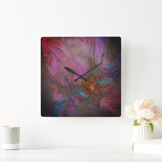 Abstracte bloem vierkante klok (Huis)