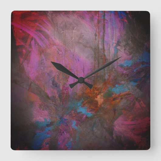 Abstracte bloem vierkante klok (Voorkant)