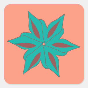 abstracte bloem vierkante sticker