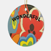 Abstracte Bloem, voeg tekst toe, bewerk tekst Keramisch Ornament (Links)