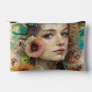 Abstracte bloem vrouw portret etui