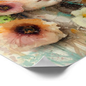 Abstracte bloem vrouw portret poster (Hoek)