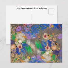 Abstracte bloemachtergrond van Odilon Redon. Briefkaart