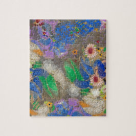 Abstracte bloemachtergrond van Odilon Redon. Legpuzzel