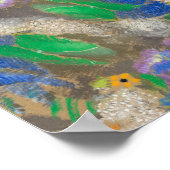 Abstracte bloemachtergrond van Odilon Redon. Poster (Hoek)