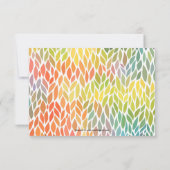 Abstracte bloemblaadjes - 3x5 Baby shower Uitnodig Kaart (Achterkant)