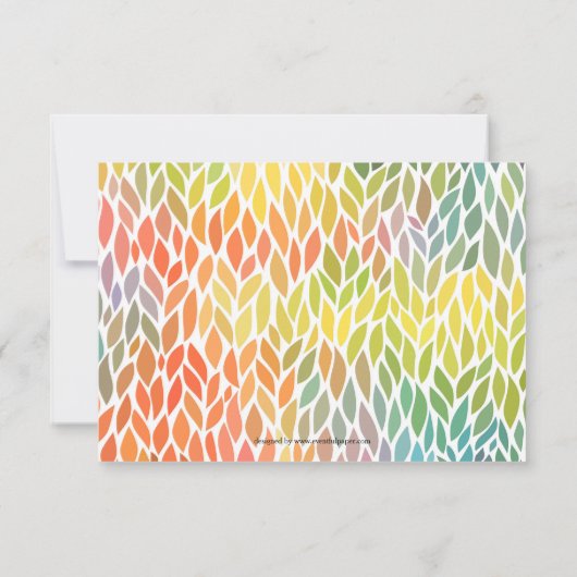 Abstracte bloemblaadjes - 3x5 Baby shower Uitnodig Kaart (Achterkant)