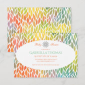 Abstracte bloemblaadjes - 3x5 Baby shower Uitnodig Kaart (Voorkant / Achterkant)