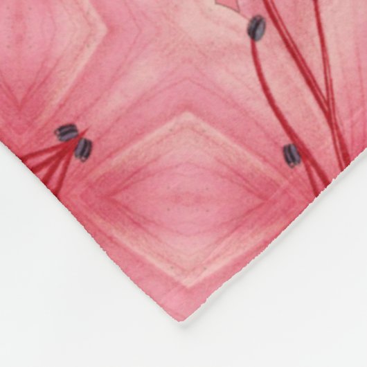 Abstracte bloemblaadjes in zacht koraal roze fleece deken (Hoek)