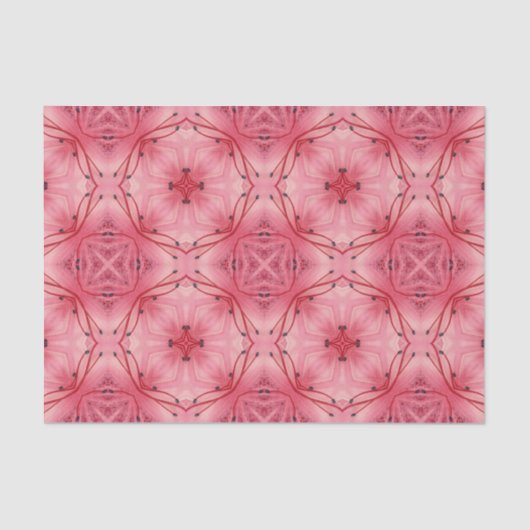 Abstracte bloemblaadjes in zacht koraal roze tissuepapier (Voorkant)