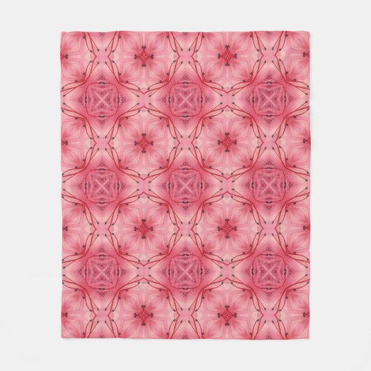 Abstracte bloemblaadjes in zachte koraalroze kleur fleece deken (Voorkant)