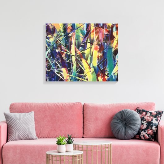 Abstracte bloemblaadjes Kleurrijke Canvas Art Prin (Insitu (Woonkamer))