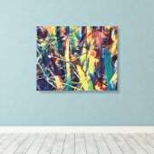 Abstracte bloemblaadjes Kleurrijke Canvas Art Prin (Insitu (Houten vloer))