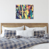Abstracte bloemblaadjes Kleurrijke Canvas Art Prin Afdruk (Insitu (Slaapkamer))
