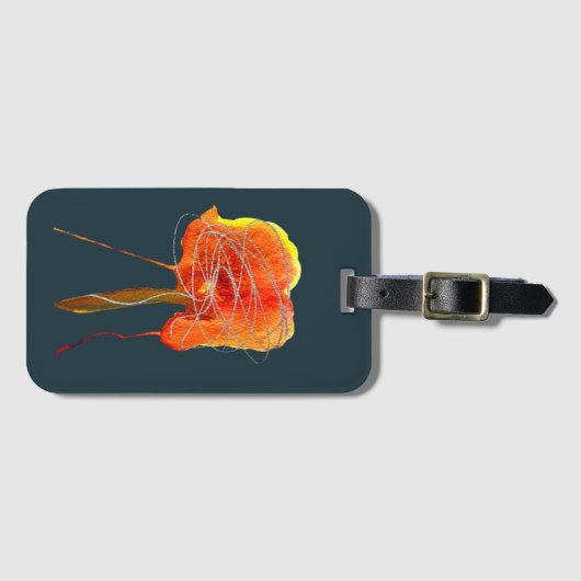 Abstracte bloembloem moderne kunst bagagelabel (Voorkant (horizontaal))