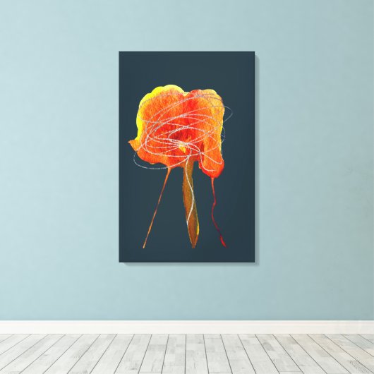 Abstracte bloembloem moderne kunst canvas afdruk (Insitu (Houten vloer))