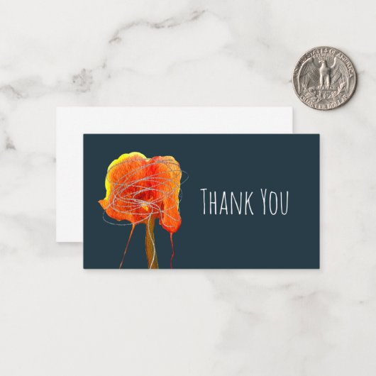 Abstracte bloembloem moderne kunst notitiekaartje (Voorkant / Achterkant in situ)