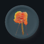 Abstracte bloembloem moderne kunst papieren bordje<br><div class="desc">Abstract kunstontwerp met een gekrabbelde kunstbloem. Eenvoudig en modern. Een kleurrijk uniek,  modern kunstvormig rood en blauw marineschema.</div>