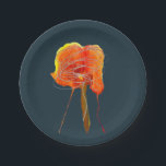 Abstracte bloembloem moderne kunst papieren bordje<br><div class="desc">Abstract kunstontwerp met een gekrabbelde kunstbloem. Eenvoudig en modern. Een kleurrijk uniek,  modern kunstvormig rood en blauw marineschema.</div>