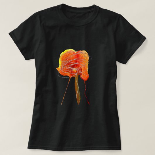 Abstracte bloembloem moderne kunst t-shirt (Design voorkant)