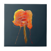 Abstracte bloembloem moderne kunst tegeltje (Voorkant)