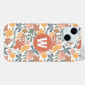Abstracte bloembollen Mid Century Modern Monogram Case-Mate iPhone Case (Achterkant (horizontaal))