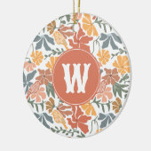 Abstracte bloembollen Mid Century Modern Monogram Keramisch Ornament (Links)