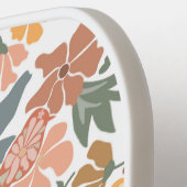 Abstracte bloembollen Mid Century Modern Monogram Pickleball Paddle (Links Detail)