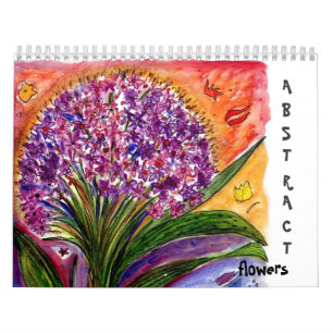 Abstracte bloemen agenda kalender