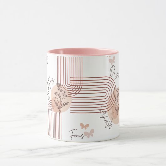 Abstracte Bloemen Ambities & Hustle Mok (Midden)