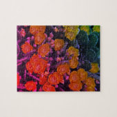 Abstracte bloemen artistieke tuin legpuzzel (Horizontaal)