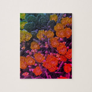 Abstracte bloemen artistieke tuin legpuzzel