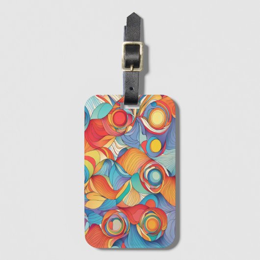 Abstracte Bloemen Bagagelabel (Voorkant (verticaal))