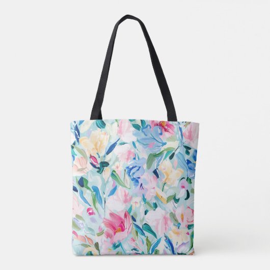 Abstracte bloemen beste mimi ooit tote bag (Achterkant)