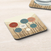 Abstracte bloemen bier onderzetter (Linkerzijde)