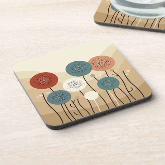 Abstracte bloemen bier onderzetter (Linkerzijde)