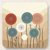 Abstracte bloemen bier onderzetter (Voorkant)