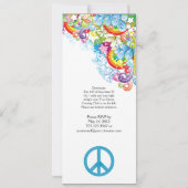 Abstracte Bloemen Blauw Vredesteken Post Trouwen Kaart (Achterkant)