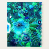 Abstracte Bloemen Blauwgroen Blauw Groen Gepersona Planner (Achterkant)